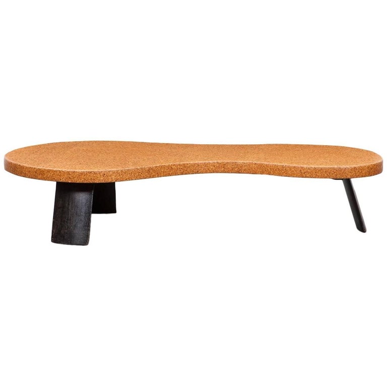 1950s Brown Cork and Mahogany Coffee Table by Paul Frankl at 1stDibs