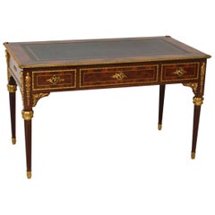 Vintage French Louis XVI Style Bureau Plat Writing Table Desk