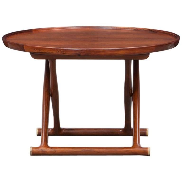 1950s Brown Rosewood Occasional Table by Mogens Lassen