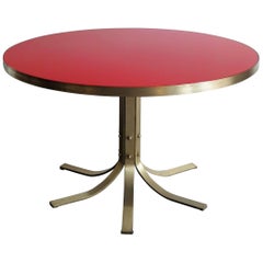 2000s Dimore Studio Italian Glass and Brass Circle Dining Table Model "055"