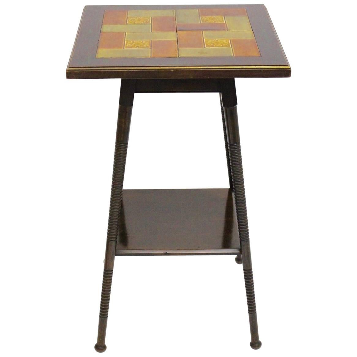 Art Deco Era Side Table, circa 1930 with Ceramic Tiles Used by Adolf Loos