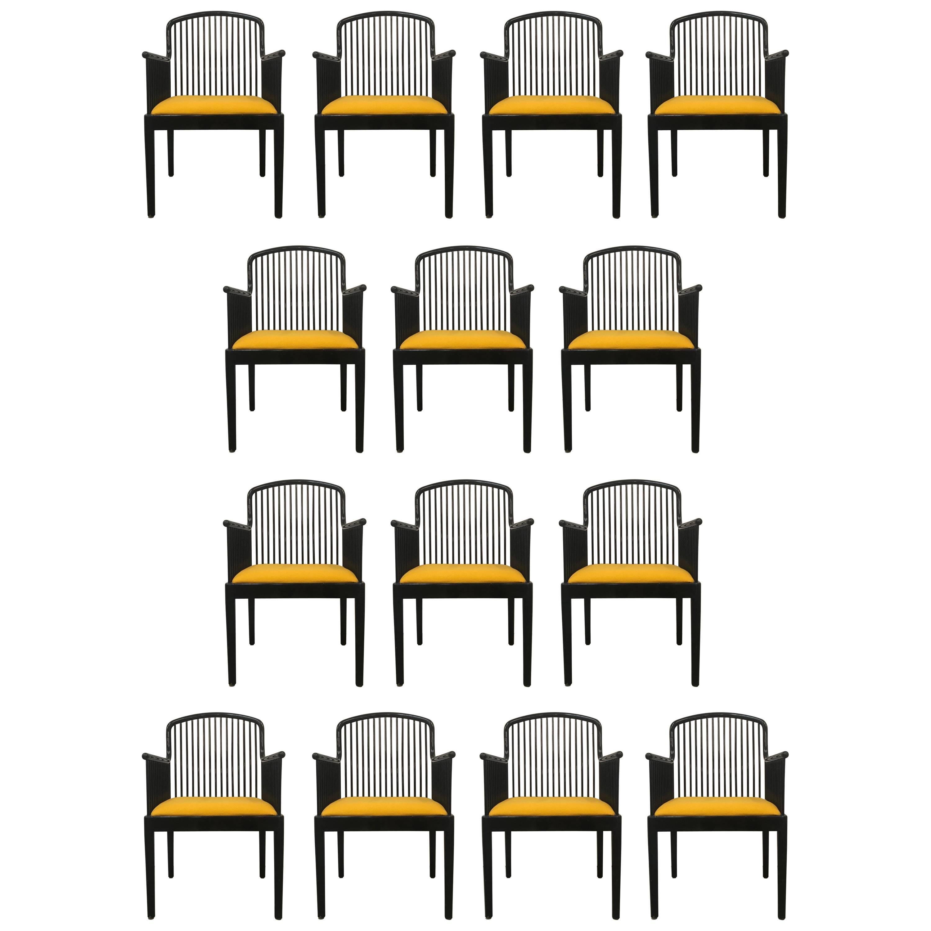 Set of 14 Yellow Davis Allen “Andover” Chairs for Stendig For Sale