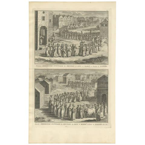 Antique Print of Wedding Ceremonies of Java 'Indonesia' by B. Picart, 1726
