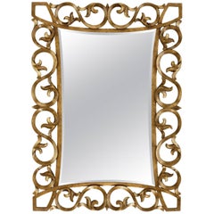 Romana Mirror in Solid Hand-Carved Mahogany Wood
