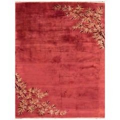 1920s Pink and Gold Chinese Deco Carpet, 9x11.07