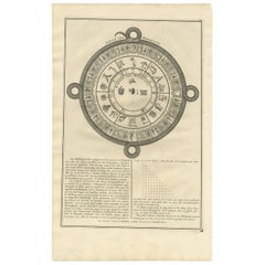 Antique Print of the Aztec Calendar "Mexico" by B. Picart, 1727