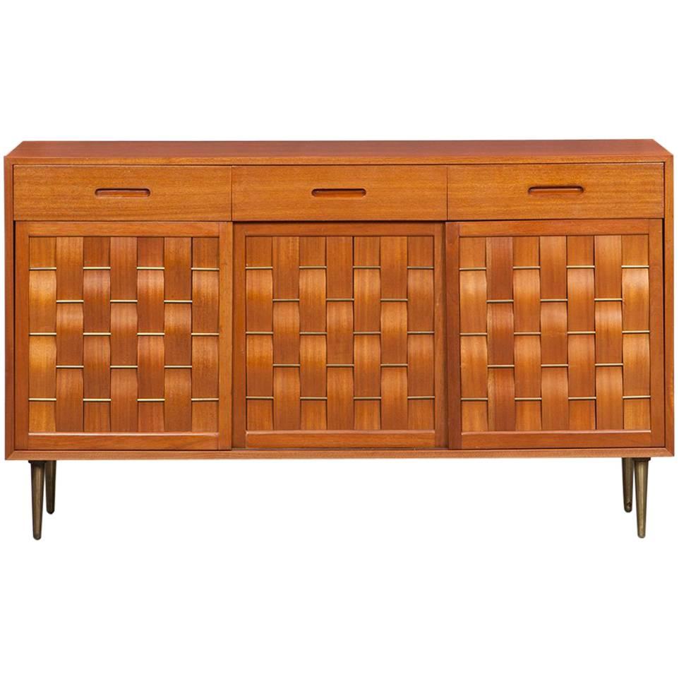 1950s Brown Mahogany Sideboard by Edward Wormley