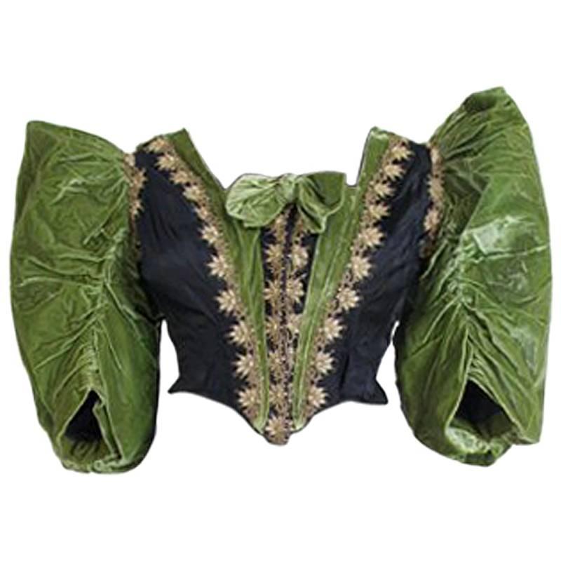 Victorian Silk and Velvet Bodice, Germany, 1880s