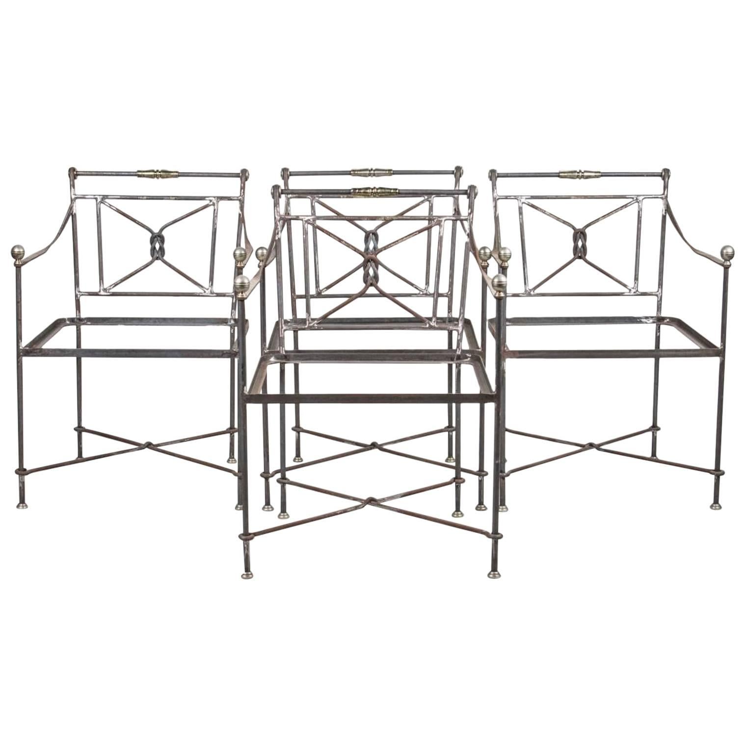 Set of Four Iron Garden Chairs