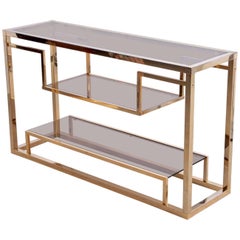 Brass Console Table or Shelf by Romeo Rega