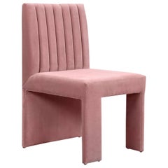 Asymmetric Modern Style St. Martin Dining Chair Lush Velvet Upholstery 7 colors