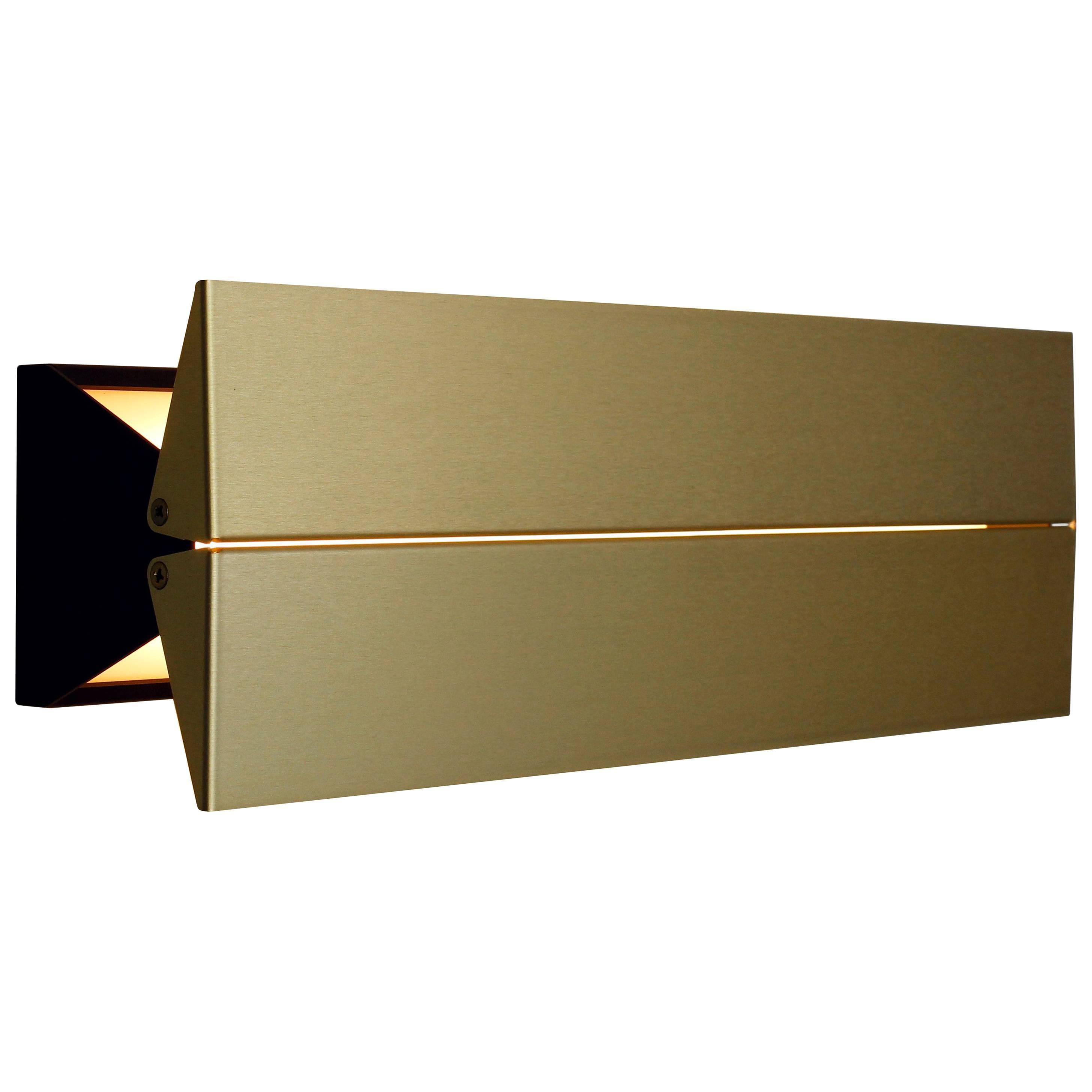 Outdoor Rated Ada Sconce 17 Black & Brass by Ravenhill Studio For Sale