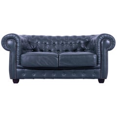 Chesterfield Sofa Dark Green Two-Seat Vintage Retro Couch Rivets UK