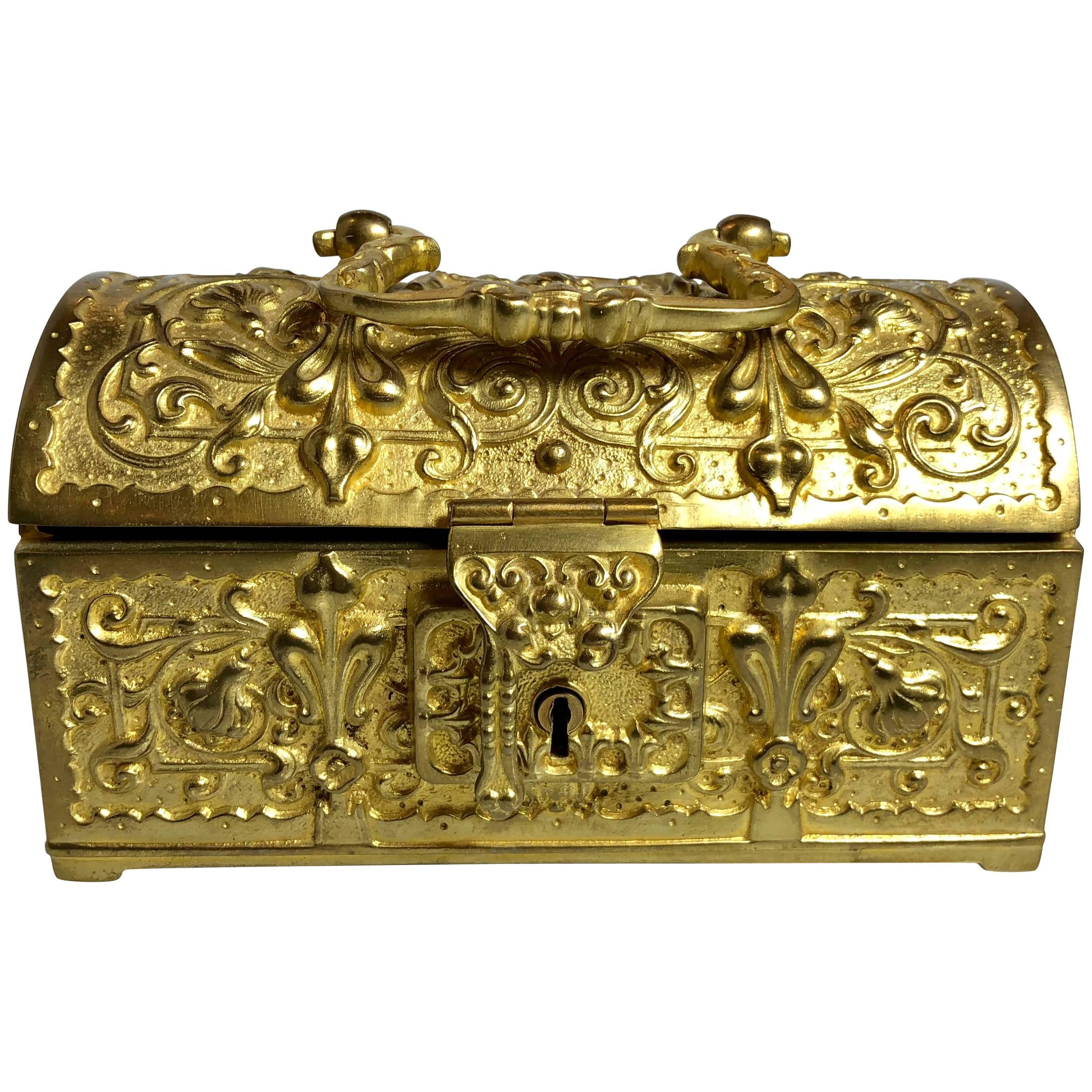 Antique German Bronze Jewel Box, circa 1890-1900