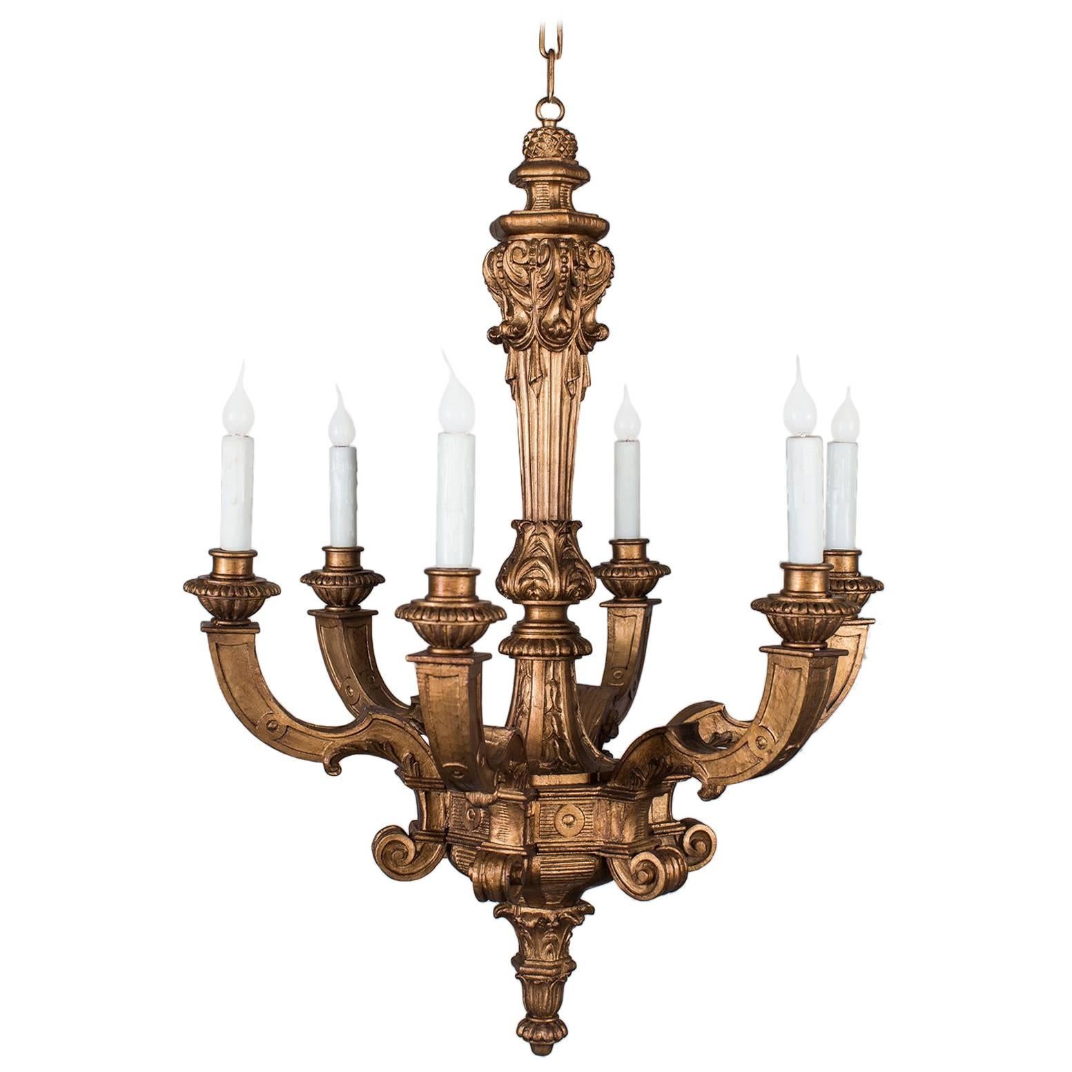 Antique French Giltwood Chandelier, circa 1900