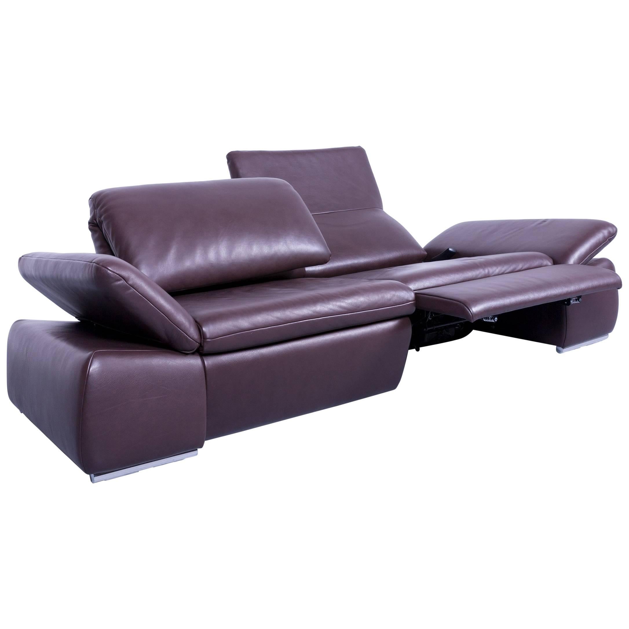 Koinor Evento Designer Sofa Brown Mocca Leather Electric Function Modern For Sale
