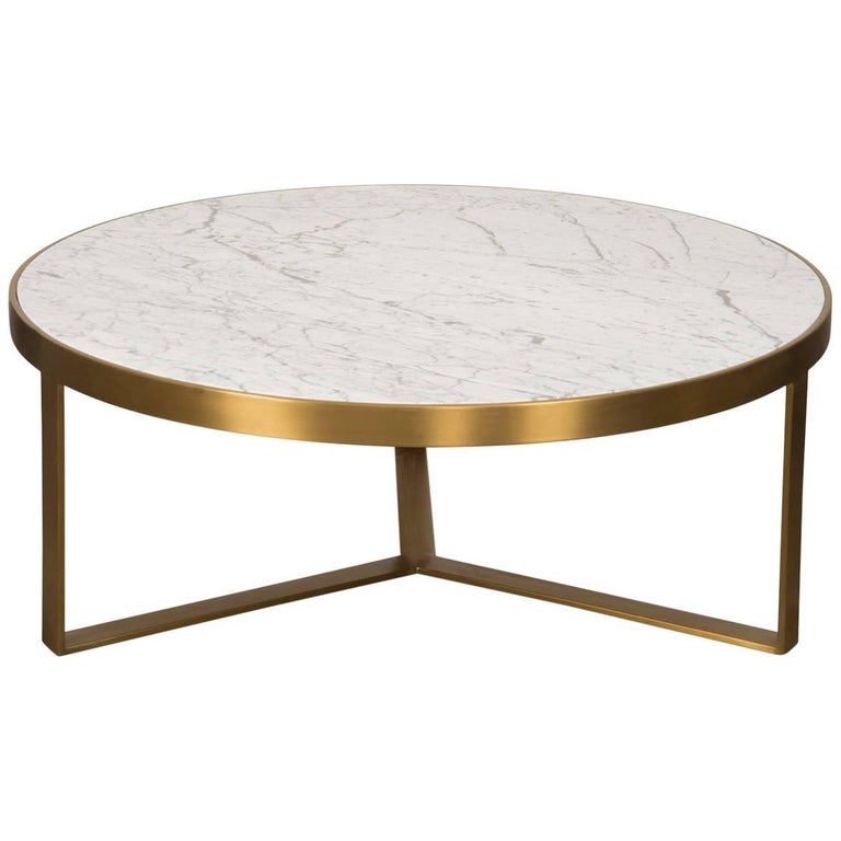 Mid Century Modern Smooth Finish Round, Round Contemporary Coffee Table