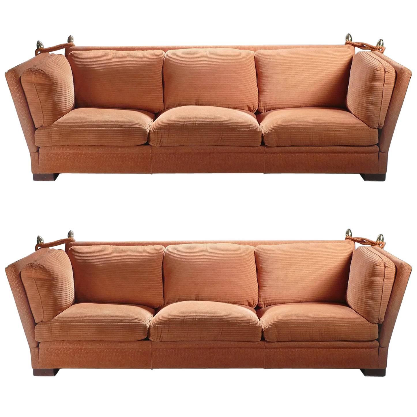 Pair of Large Maison Jansen Sofas, 1970s