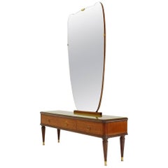 1950s vanity Italian Vanity Desk with Mirror, 1950s