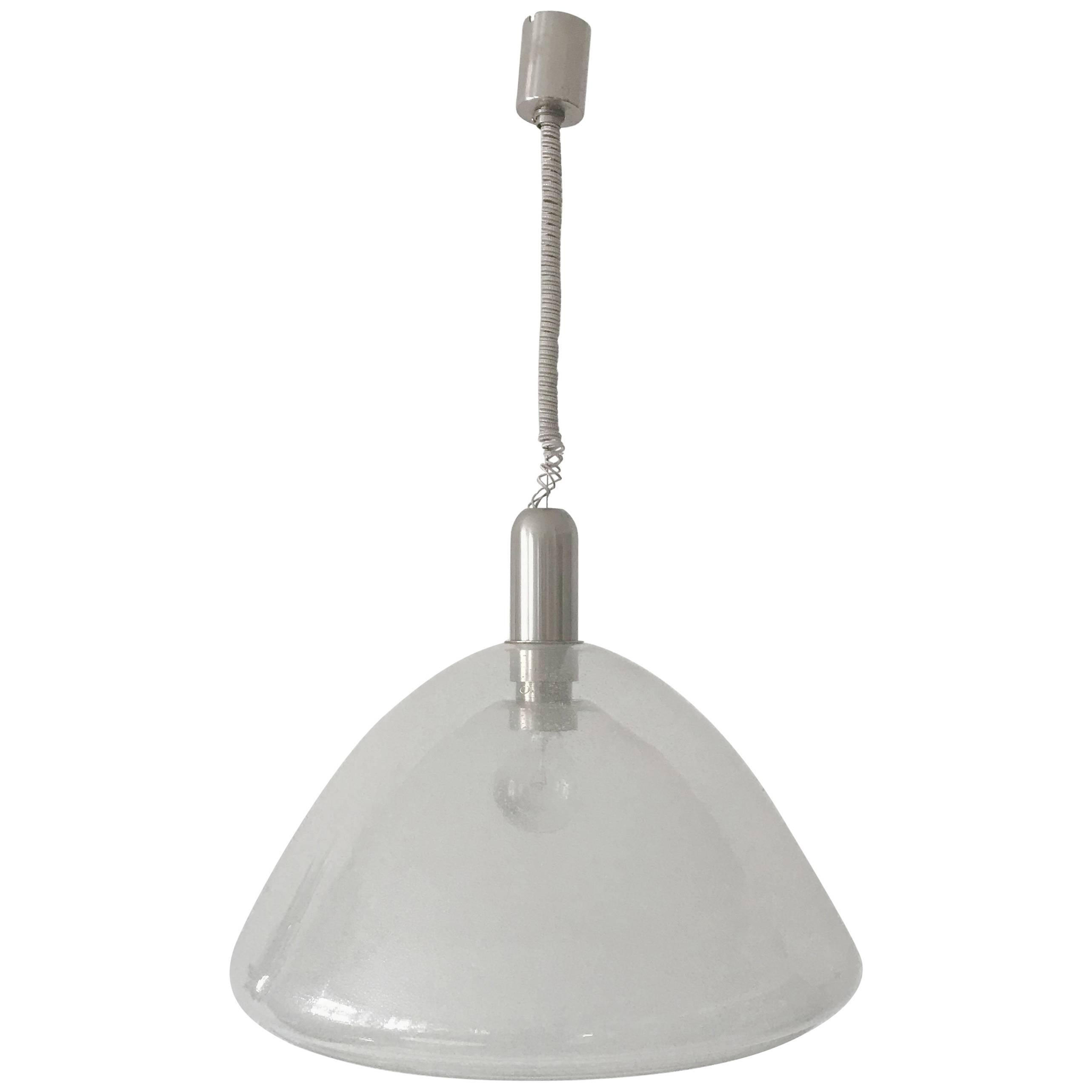 Grande lampe à suspension en verre de Murano par Carlo Nason pour Mazzega, années 1960