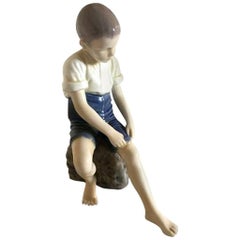 Bing & Grondahl Figurine Boy on Stone #1757