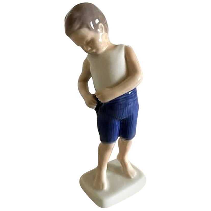 Bing & Grondahl Figurine of Boy Looking in Pocket #1759 For Sale