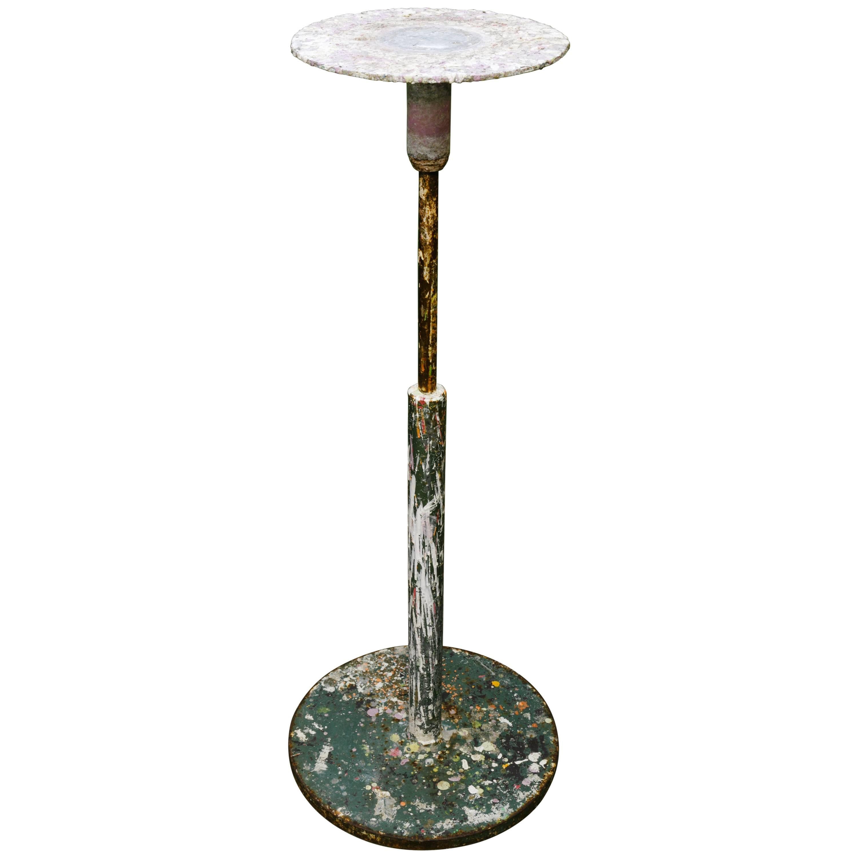 Industrial Belgian Potters Table with Spinning Top, circa 1920