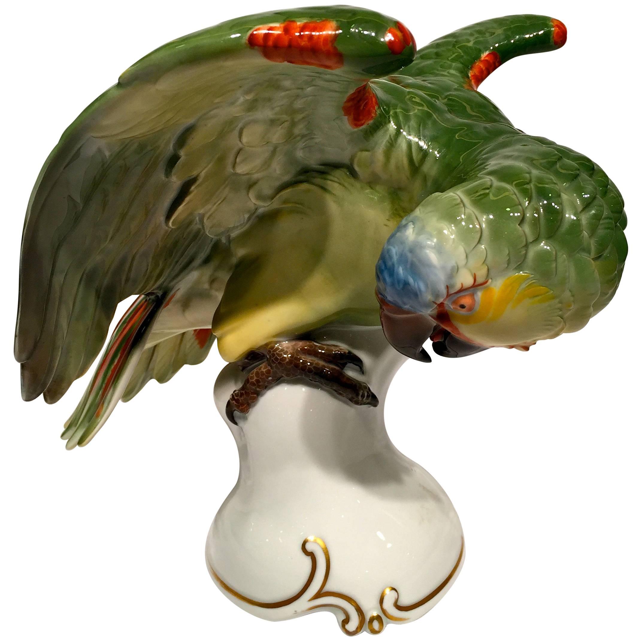 ROSENTHAL Brazilian Parrot, German Art Deco Porcelain, circa 1930 For Sale