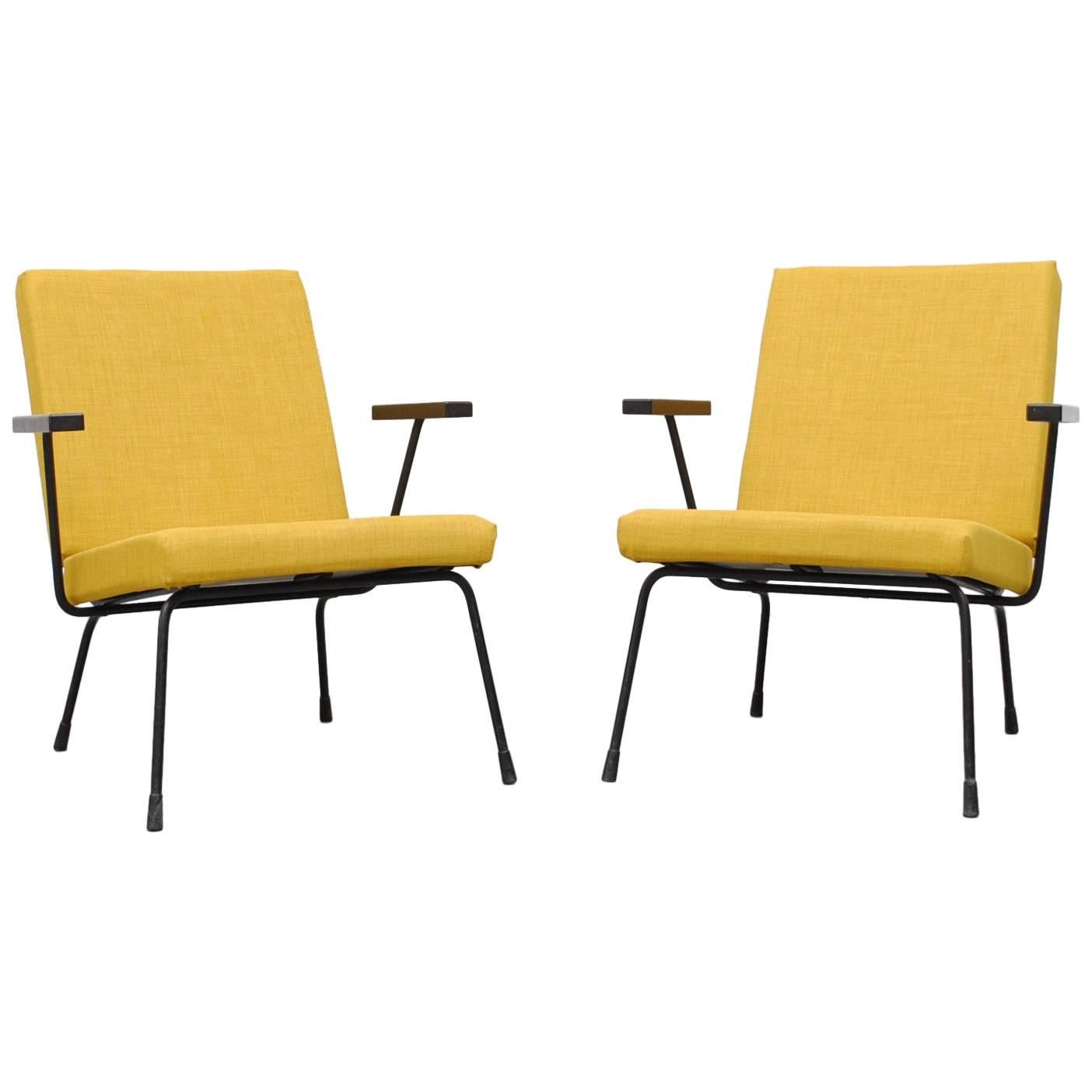 Pair of Wim Rietveld Chair No. 1407 Lounge Chairs for Gispen