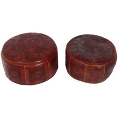 Mexican Tribal Decoration Leather Stools