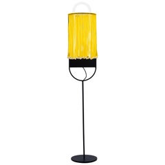 Sculptural Floor Lamp with Pearl and Neon Yellow Contemporary Style