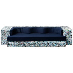 Sofa Contemporary Wavy Shape Muticolor Felt