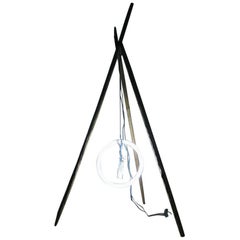 Sculptural Floor Lamp Wood Neon Contemporary Style