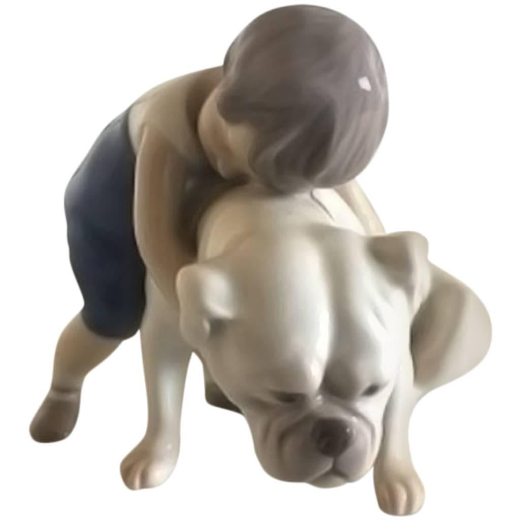 Bing & Grondahl Figurine Boy with Bulldog #1790
