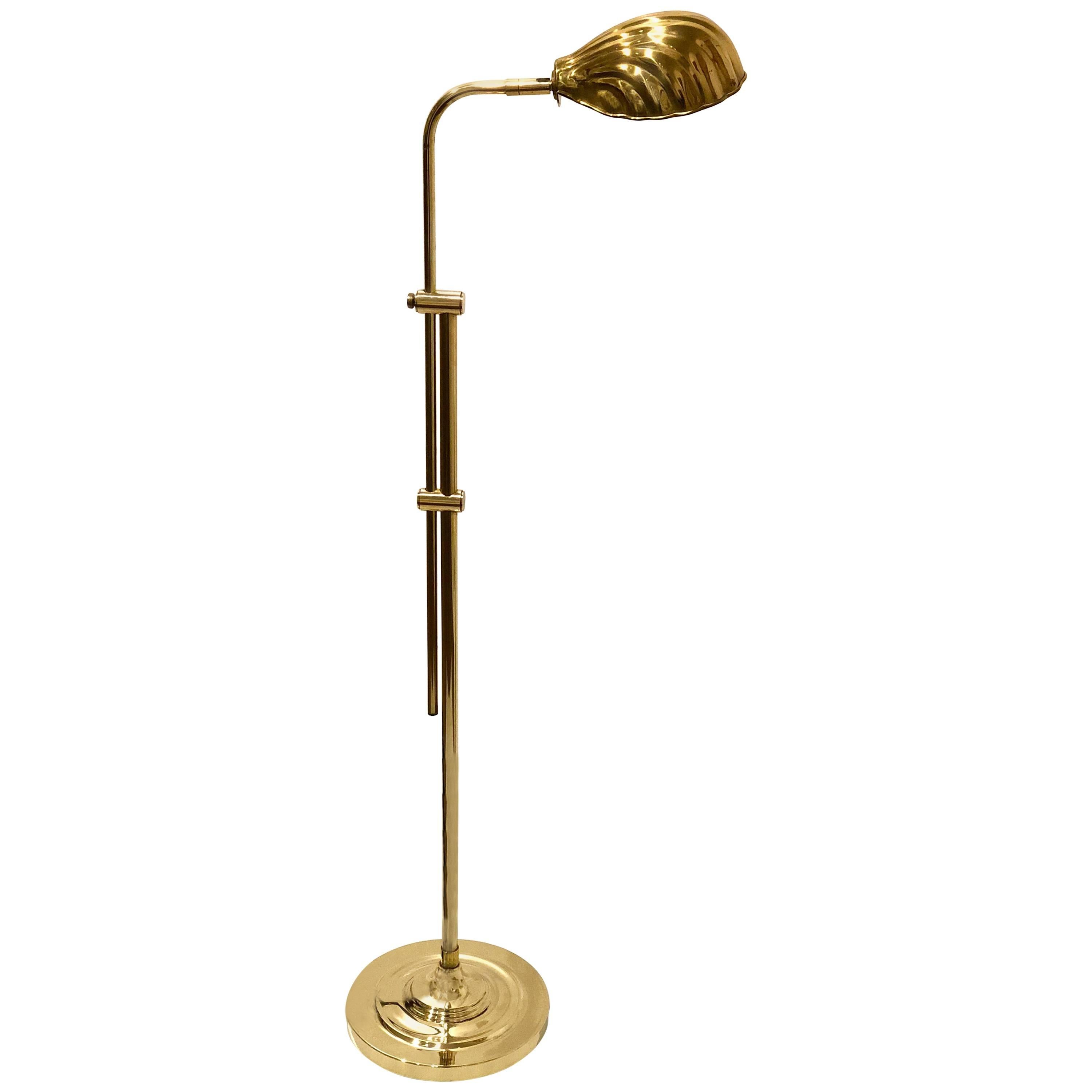 Shell Adjustable Multidirectional Polished Brass Floor Lamp