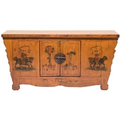 Antique Early 20th Century Chinese Painted Qilin Sideboard