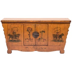 Early 20th Century Chinese Painted Qilin Sideboard