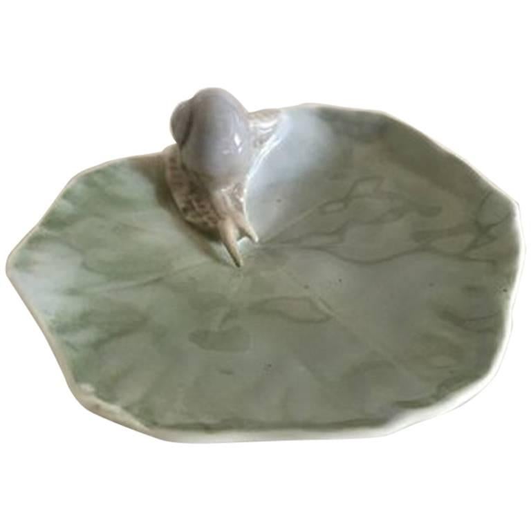 Royal Copenhagen Art Nouveau Leaf Dish with Snail No. 6/2478 For Sale