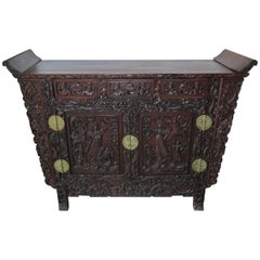 Antique Late 19th Century Chinese Altar Cabinet in the Ming Style