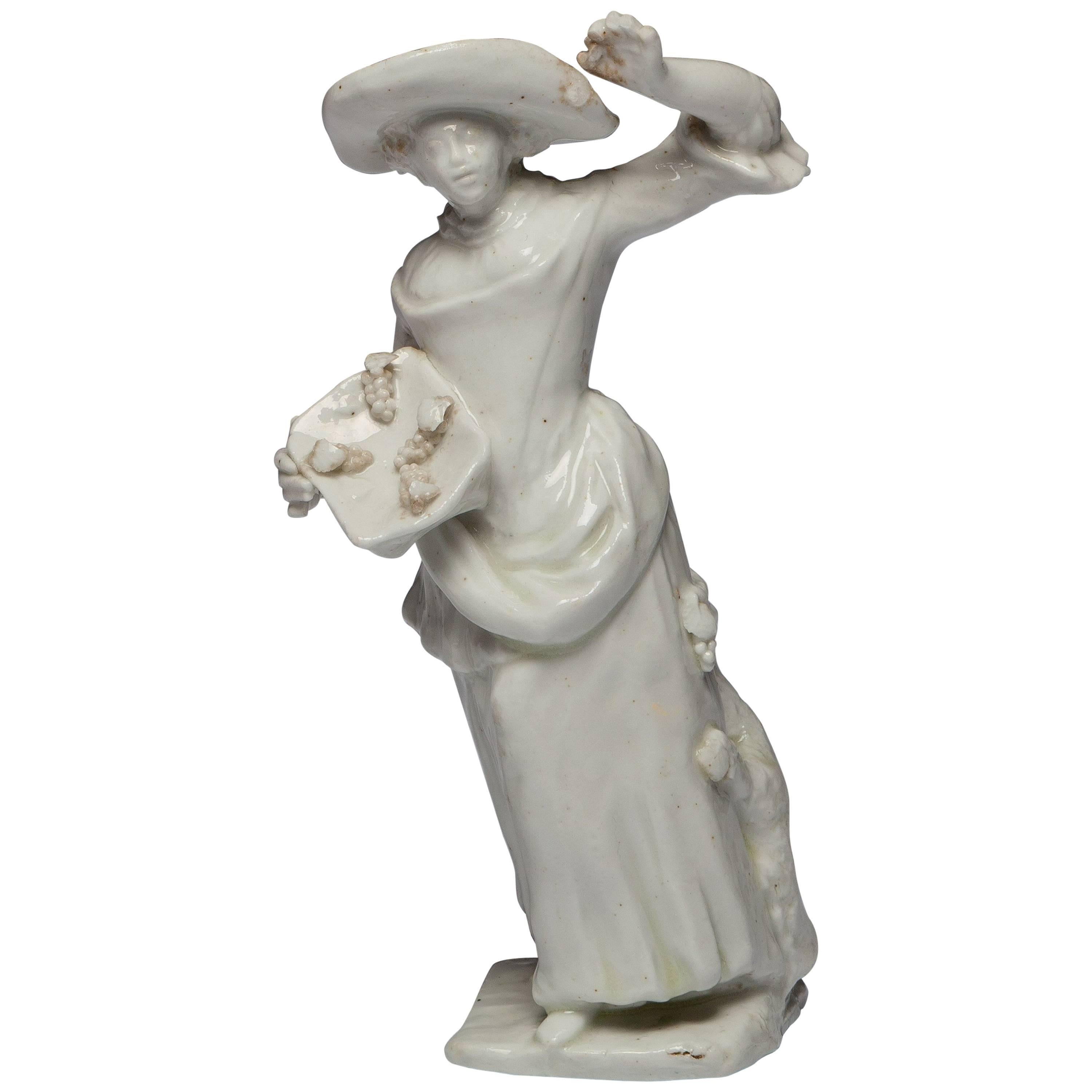 Figure of The Vintner's Companion, Bow Porcelain Factory, circa 1748 For Sale