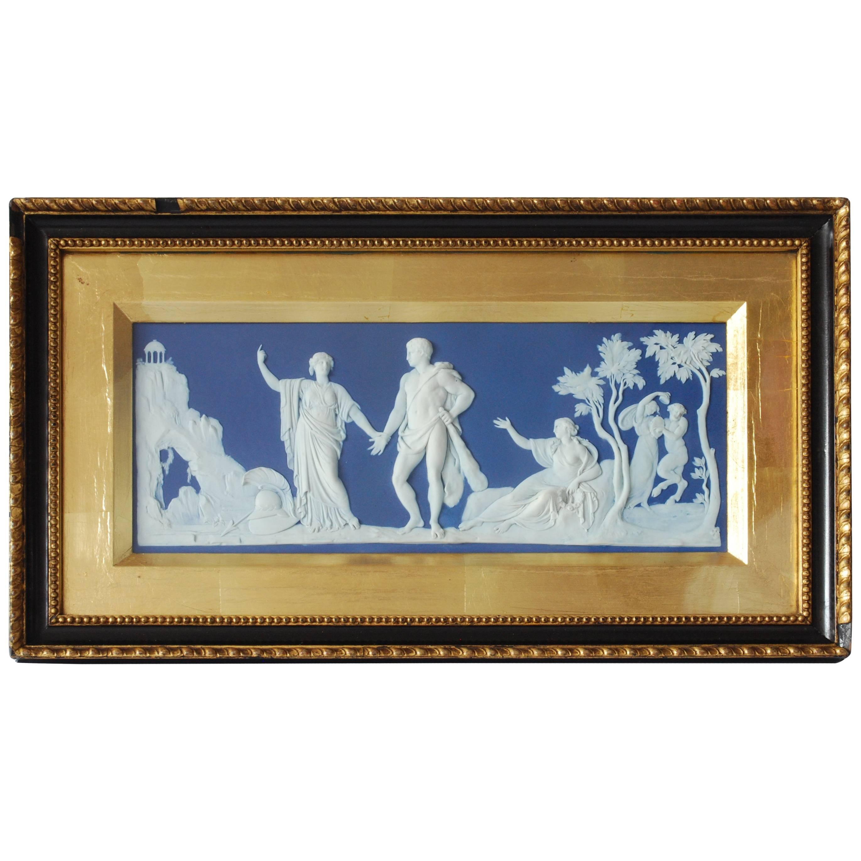 Slate Blue Jasperware Tablet, the Choice of Hercules, Wedgwood, circa 1790
