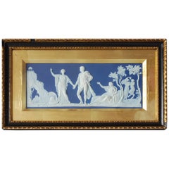 Antique Slate Blue Jasperware Tablet, the Choice of Hercules, Wedgwood, circa 1790