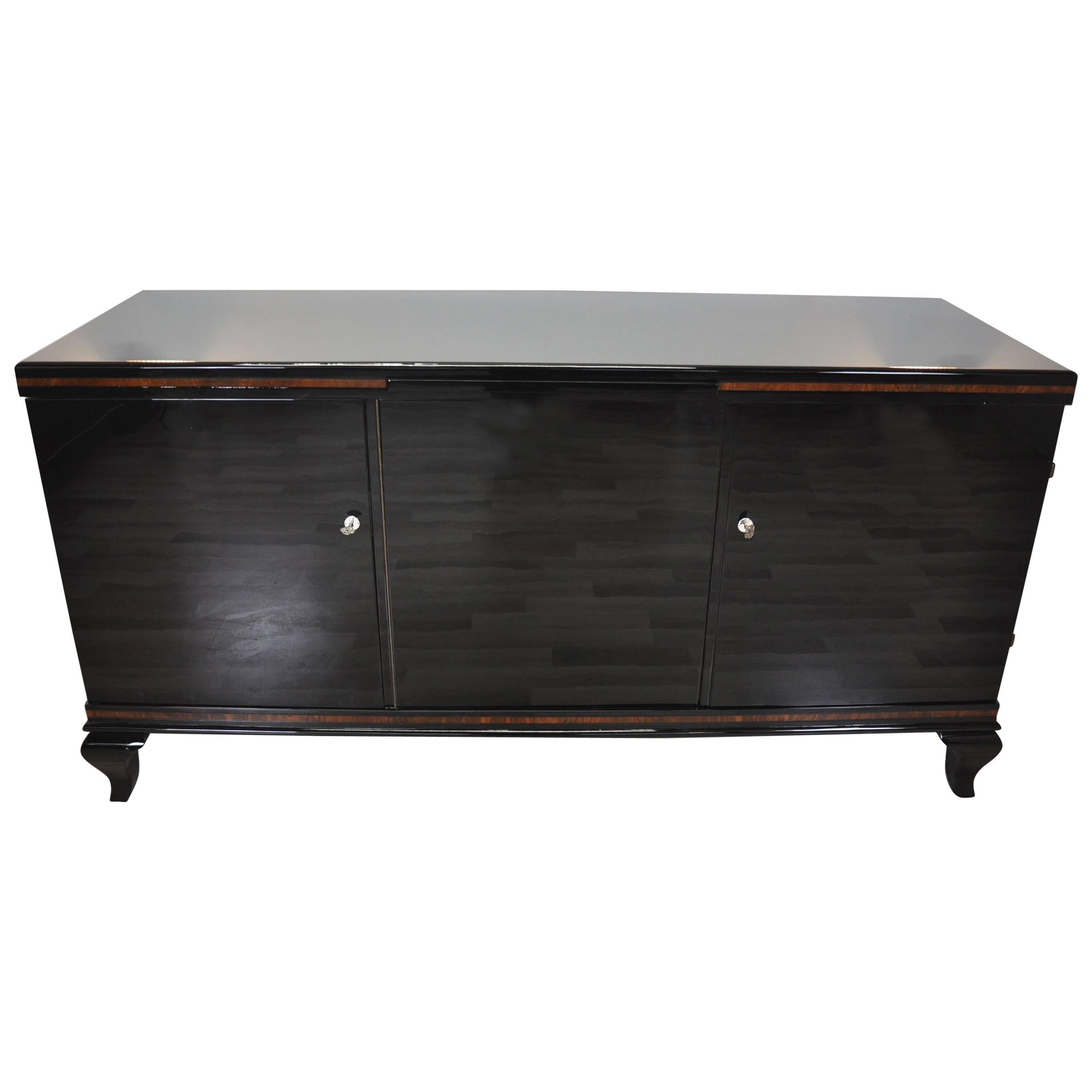 French Art Deco Sideboard with Walnut Details