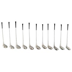 Retro 11 Danish Design Drink Coolers, Shaped like Golf Clubs, Nickel Silver
