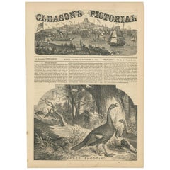 Antique Print of Turkey Shooting by Gleason's Pictorial, 1854