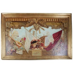 Monumentales Maitland-Smith Neoklassisches Stilleben Öl auf Karton Gemälde