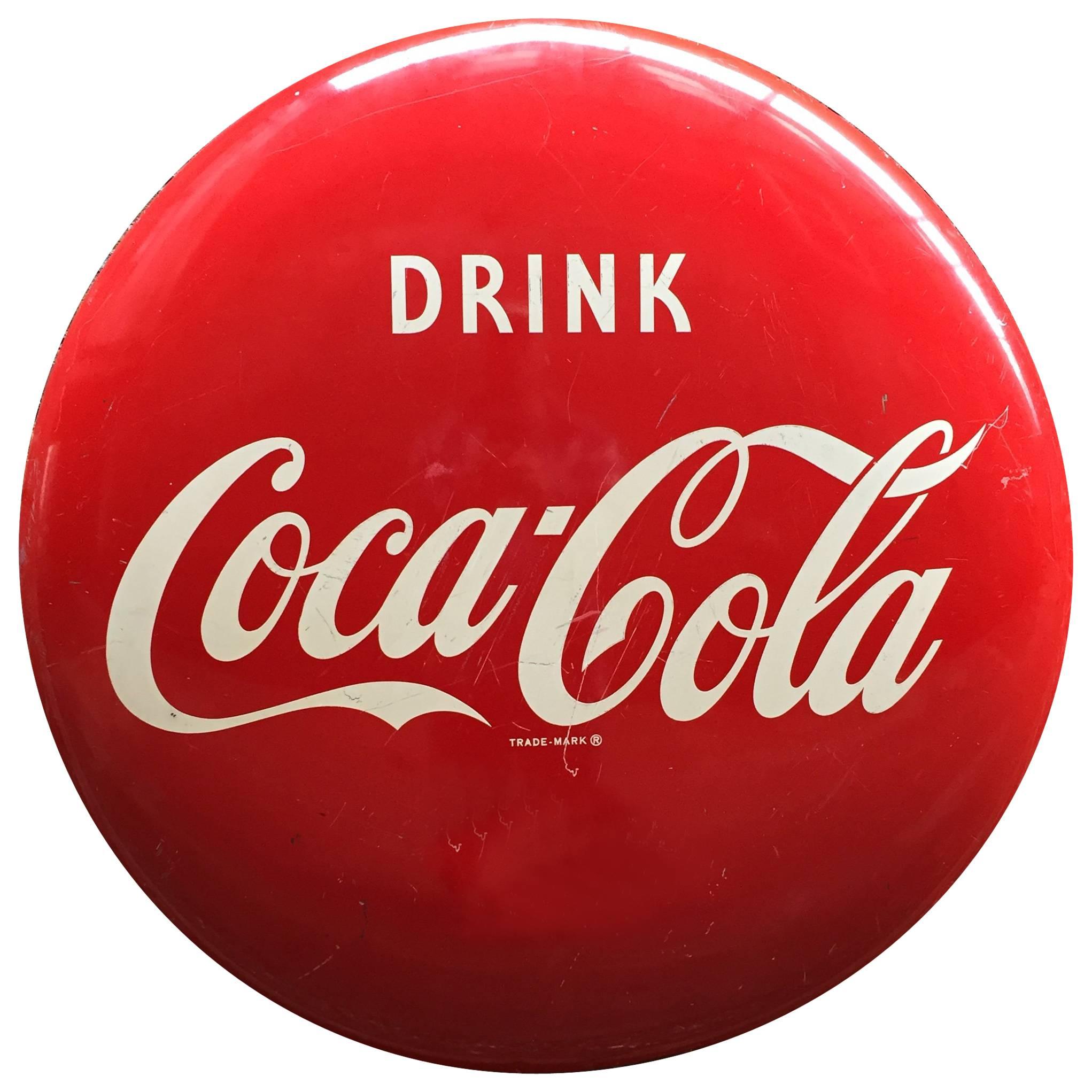 Coca Cola Enamel Button Sign