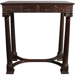 Classical Empire Carved Mahogany Corinthian Column Side Table, 20th Century