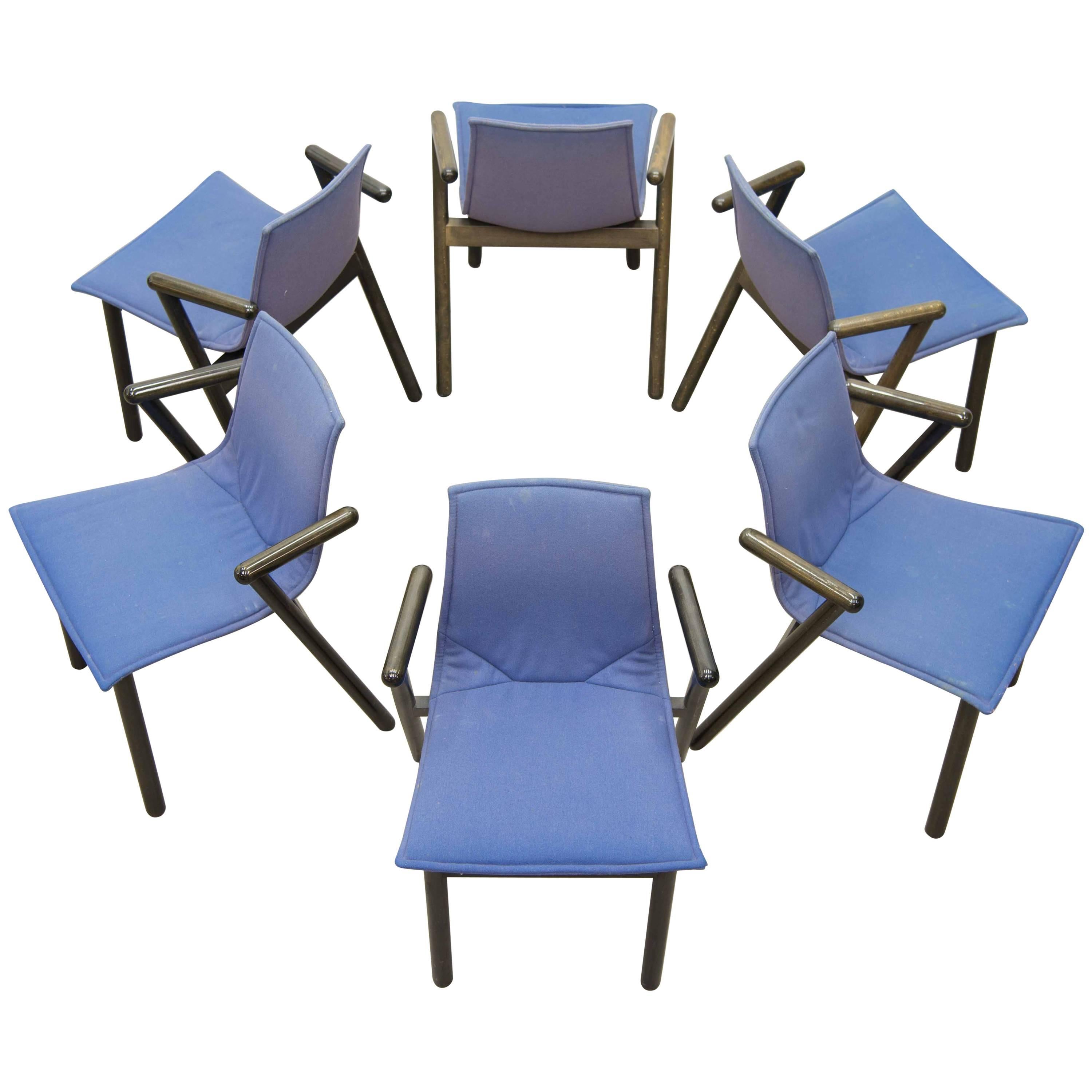 Set of Six chairs Villabianca 1985 by Vico Magistretti for Cassina For Sale