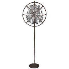 Crystal Antique Floor Lamp Iron and Crystal